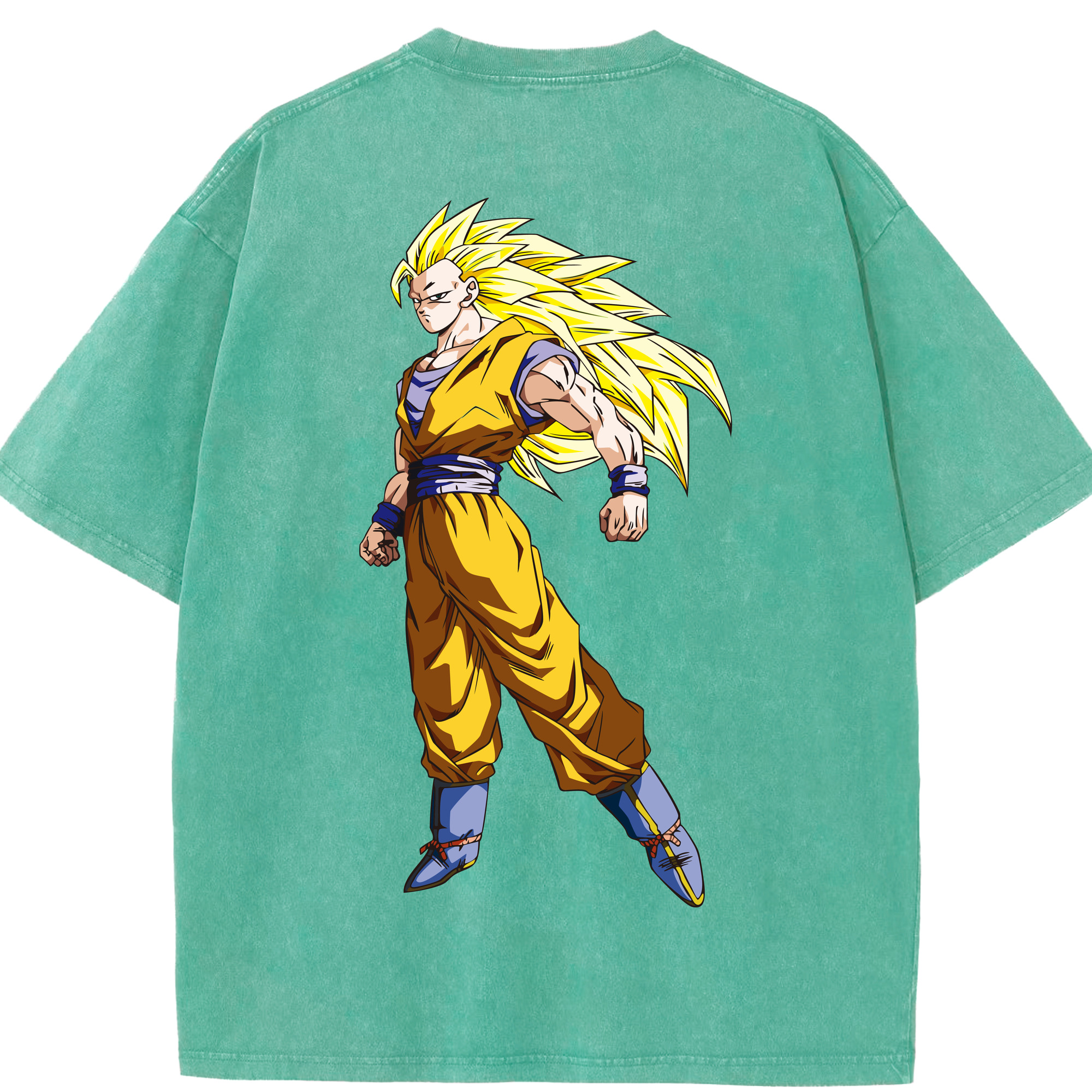 （画像用） ドラゴンボール 孫悟空（そん ごくう）Son Goku カカロット DRAGON BALL Kakarotto 綿100% ヴィンテージ風 半袖Tシャツ（背面プリント）